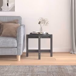 vidaXL Tavolino da Salotto Grigio Ø 52,5x45 cm Legno Massello di Pino - Vista aggiuntiva 3