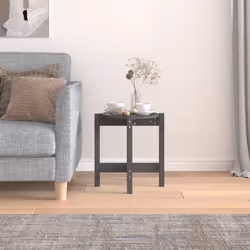 vidaXL Tavolino da Salotto Grigio Ø 42,5x45 cm Legno Massello di Pino - Vista aggiuntiva 3