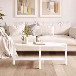 vidaXL Tavolino da Salotto Bianco 118x63x45 cm Legno Massello di Pino - Vista aggiuntiva 3
