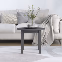 vidaXL Tavolino da Salotto Grigio Ø 55x45 cm in Legno Massello di Pino - Vista aggiuntiva 3