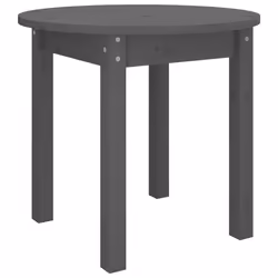 vidaXL Tavolino da Salotto Grigio Ø 45x40 cm in Legno Massello di Pino - Vista aggiuntiva 2