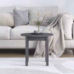 vidaXL Tavolino da Salotto Grigio Ø 45x40 cm in Legno Massello di Pino - Vista aggiuntiva 3