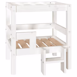 vidaXL Cuccia per Cani Bianco 55,5x53,5x60cm in Legno Massello di Pino - Vista aggiuntiva 2