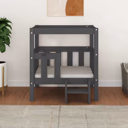 vidaXL Cuccia per Cani Grigio 65,5x50,5x70 cm in Legno Massello di Pino - Vista aggiuntiva 3