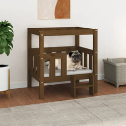 Letto per Cani, Cuccia per Cani Miele 65,5x43x70 cm in Legno Massello di Pino vidaXL 3011