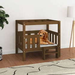 Letto per Cani, Cuccia per Cani Miele 75,5x63,5x70 cm in Legno Massello di Pino Vidaxl 4464