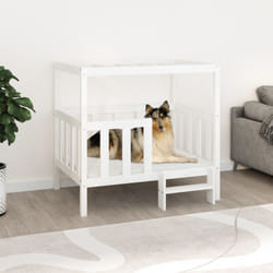 vidaXL Cuccia per Cani Bianca 105,5x83,5x100 cm Legno Massello di Pino