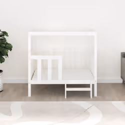 vidaXL Cuccia per Cani Bianca 105,5x83,5x100 cm Legno Massello di Pino - Vista aggiuntiva 3