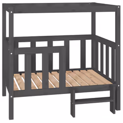 vidaXL Cuccia per Cani Grigia 105,5x83,5x100cm Legno Massello di Pino - Vista aggiuntiva 2