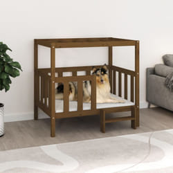 Letto per Cani, Cuccia per Cani Miele 105,5x83,5x100 cm Legno Massello di Pino Vidaxl 5855