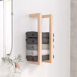 Ottimizzate lo spazio nel vostro bagno aggiungendo un tocco elegante con questo portasciugamani in legno! Materiale robusto:  ...