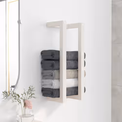 Ottimizzate lo spazio nel vostro bagno e aggiungete un tocco elegante con questo portasciugamani in legno! Materiale robusto: ...