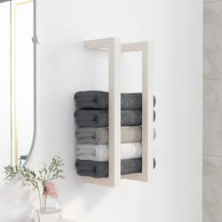 Portasciugamani Bianco 23x18x60 cm in Legno Massello di Pino Vidaxl 376746