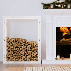 Portalegna Bianco 80x25x100 cm in Legno Massello di Pino Vidaxl 65986