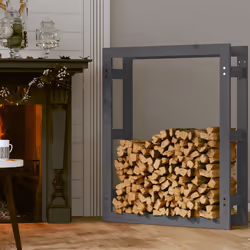 vidaXL Portalegna Grigio 80x25x100 cm in Legno Massello di Pino - Vista aggiuntiva 3