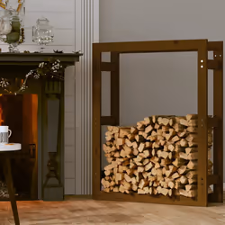 vidaXL Portalegna Marrone Ambra 80x25x100cm in Legno Massello di Pino - Vista aggiuntiva 3