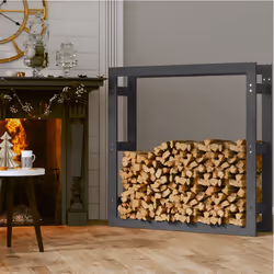 vidaXL Portalegna Grigio 100x25x100 cm in Legno Massello di Pino - Vista aggiuntiva 3
