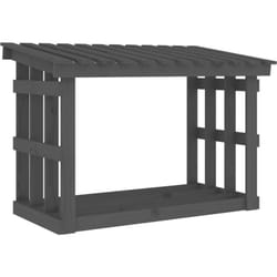 Vidaxl - Portalegna Grigia 108x64,5x77 cm in Legno Massello di Pino