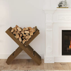 Portaceppi Marrone Ambra 47x39,5x48cm in Legno Massello di Pino - Vidaxl