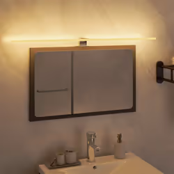 Questa moderna lampada da specchio a LED è perfettamente adatta come elegante lampada da bagno, grazie alle sue semplici cara ...