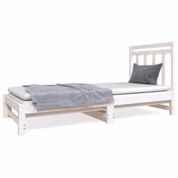 VidaXL 3124758, Divano letto, Bianco, Legno di pino, 1955 mm, 950 mm, 300 mm
