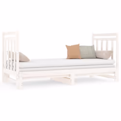 VidaXL 3124773, Divano letto, Bianco, Legno di pino, 1955 mm, 950 mm, 300 mm