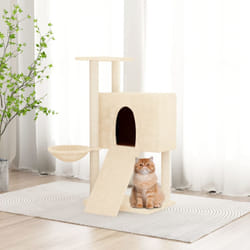 vidaXL Albero per Gatti con Tiragraffi in Sisal Crema 96 cm