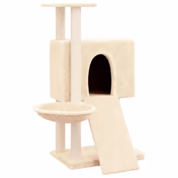 vidaXL Albero per Gatti con Tiragraffi in Sisal Crema 96 cm - Vista aggiuntiva 2