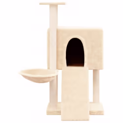 vidaXL Albero per Gatti con Tiragraffi in Sisal Crema 96 cm - Vista aggiuntiva 3