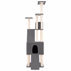 vidaXL Albero per Gatti con Tiragraffi in Sisal Grigio Scuro 190 cm - Vista aggiuntiva 3
