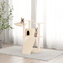 Tiragraffi per gatti, Albero per Gatti con Tiragraffi in Sisal Crema 83 cm Vidaxl
