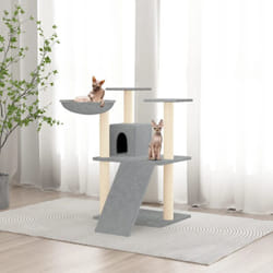 Albero per Gatti con Tiragraffi in Sisal Altezza 83 cm vari colori colore: Grigio