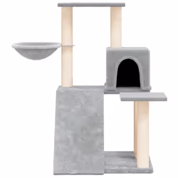 vidaXL Albero per Gatti con Tiragraffi in Sisal Grigio Chiaro 82 cm - Vista aggiuntiva 3