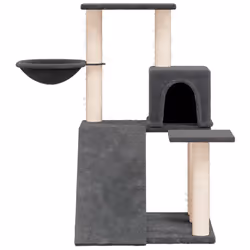 vidaXL Albero per Gatti con Tiragraffi in Sisal Grigio Scuro 82 cm - Vista aggiuntiva 3