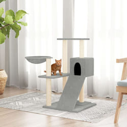 Tiragraffi per gatti, Albero per Gatti con Tiragraffi in Sisal Grigio Chiaro 82 cm Vidaxl