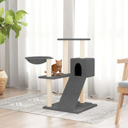 Albero per Gatti con Tiragraffi in Sisal Alteza 82 cm vari colori colore: Grigio scuro