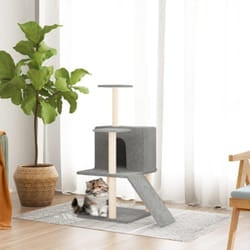 Tiragraffi per gatti, Albero per Gatti con Tiragraffi in Sisal Grigio Chiaro 109 cm Vidaxl