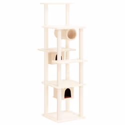 vidaXL Albero per Gatti con Tiragraffi in Sisal Crema 169 cm - Vista aggiuntiva 2