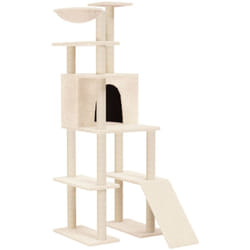 Albero per Gatti con Tiragraffi in Sisal Crema 166 cm Vidaxl