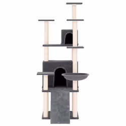 vidaXL Albero per Gatti con Tiragraffi in Sisal Grigio Scuro 154 cm - Vista aggiuntiva 3