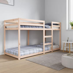 Letto a Castello, Letto per adulti 80x200 cm in Legno Massello di Pino Vidaxl 1355