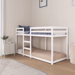 vidaXL Letto a Castello Bianco 80x200 cm in Legno Massello di Pino - Vista aggiuntiva 3