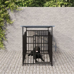 Recinzione Gabbia per Cani da Esterno con Tetto in Acciaio varie dimensioni dimensioni: 103 x 198 x 128 cm