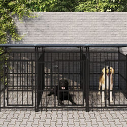Vidaxl - Gabbia per Cani da Esterno con Tetto in Acciaio 5,63 m²