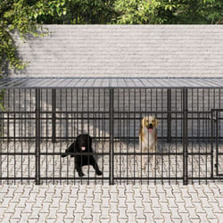 Vidaxl - Gabbia per Cani da Esterno con Tetto in Acciaio 7,51 m²
