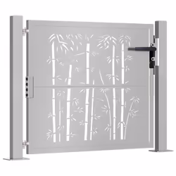 vidaXL Cancello da Giardino 105x80 cm in Acciaio Corten Design Bambù - Vista aggiuntiva 3