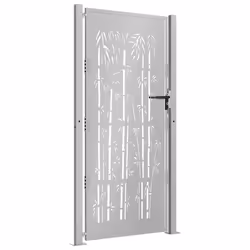 Cancello da Giardino 105x205 cm in Acciaio Corten Design Bambùcod mxl 104395 - Vista aggiuntiva 3