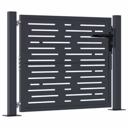 vidaXL Cancello Giardino Antracite 105x80cm in Acciaio Design Quadrato - Vista aggiuntiva 2