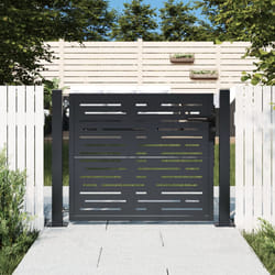 vidaXL Cancello Giardino Antracite 105x105 cm Acciaio Design Quadrato