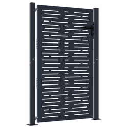 vidaXL Cancello Giardino Antracite 105x155 cm Acciaio Design Quadrato - Vista aggiuntiva 2